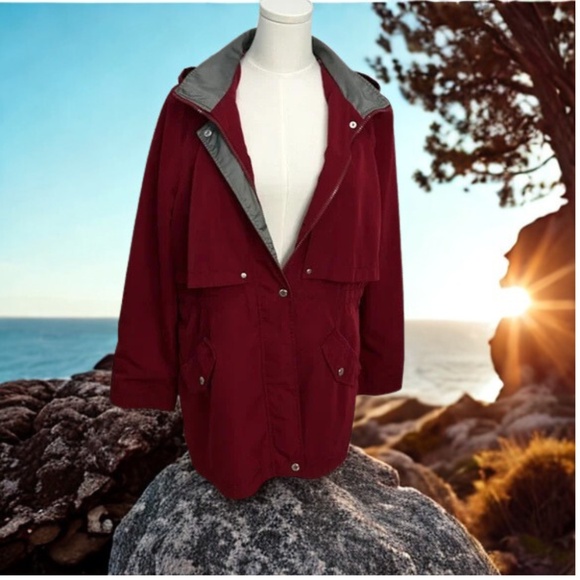 Nautica Jackets & Blazers - Nautica Red Utility Jacket for Versatile Style